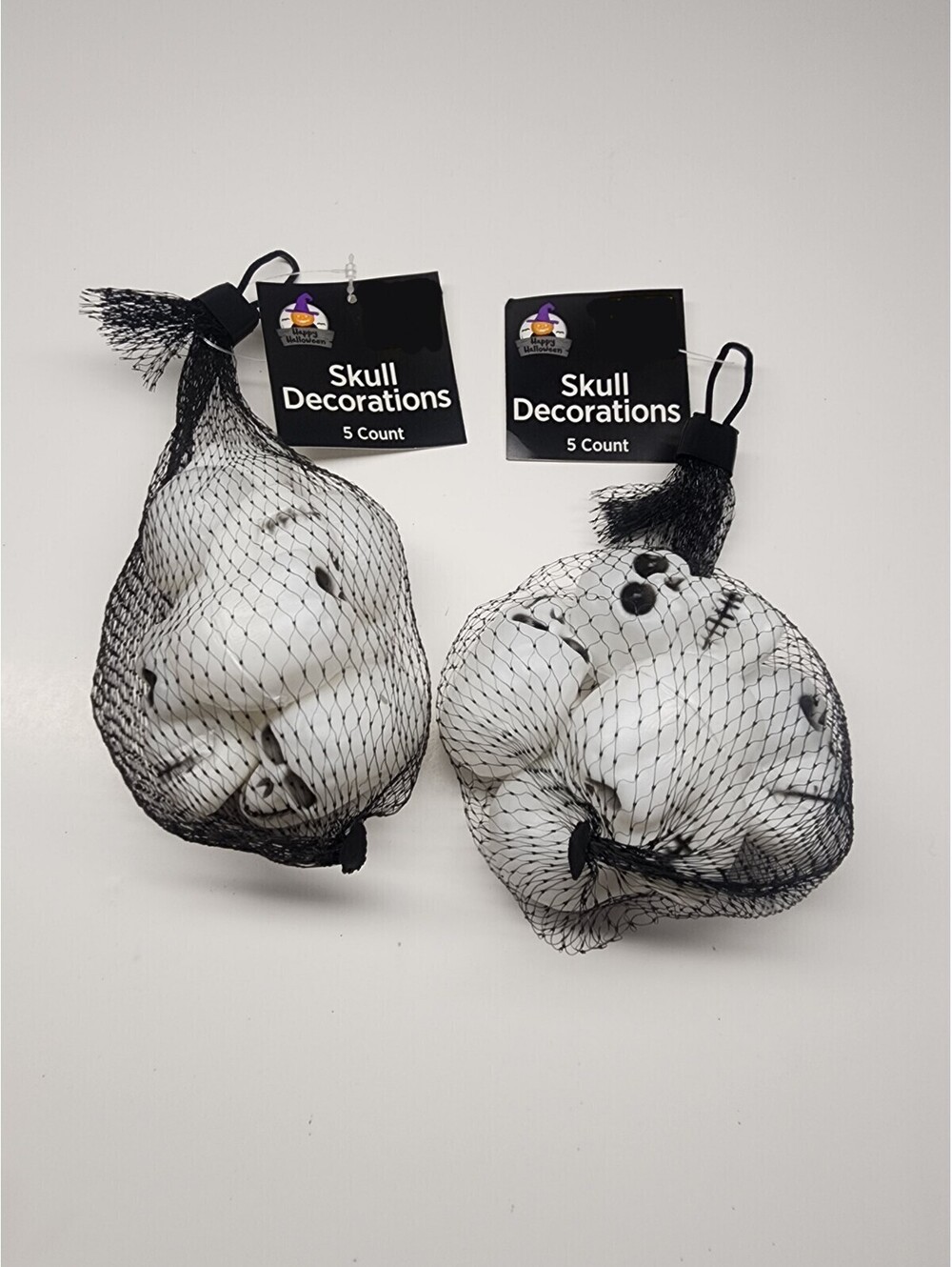 Halloween Skulls Happy Halloween Plastic Decor 2 Bags Of 5 Skulls 10 Total New